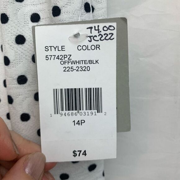 Danny and Nicole Polka-dot Fit and Flare Dress Size 14P New - Picture 5 of 8